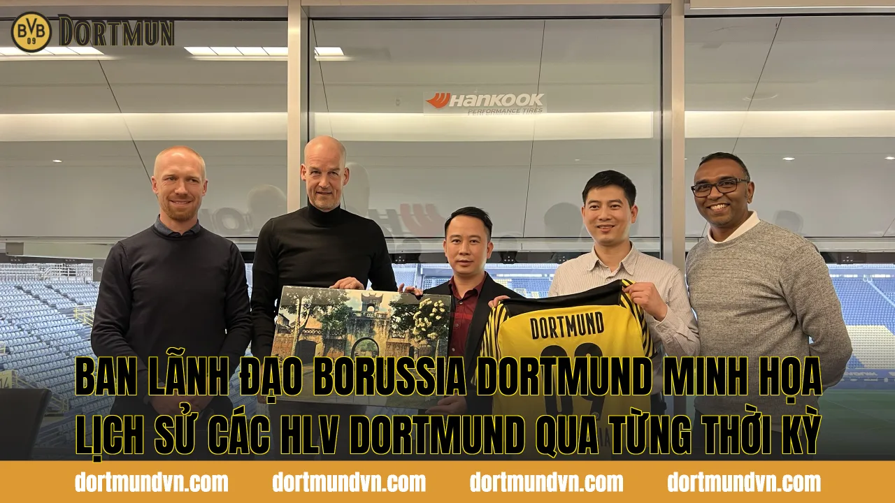 Ban lãnh đạo Borussia Dortmund minh họa lịch sử các HLV Dortmund qua từng thời kỳ