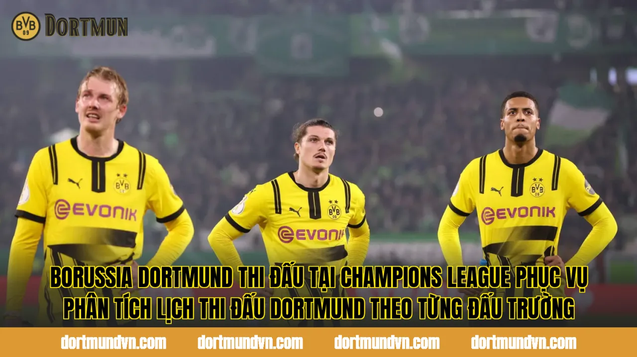 Borussia Dortmund thi đấu tại Champions League phục vụ phân tích lịch thi đấu Dortmund theo từng đấu trường