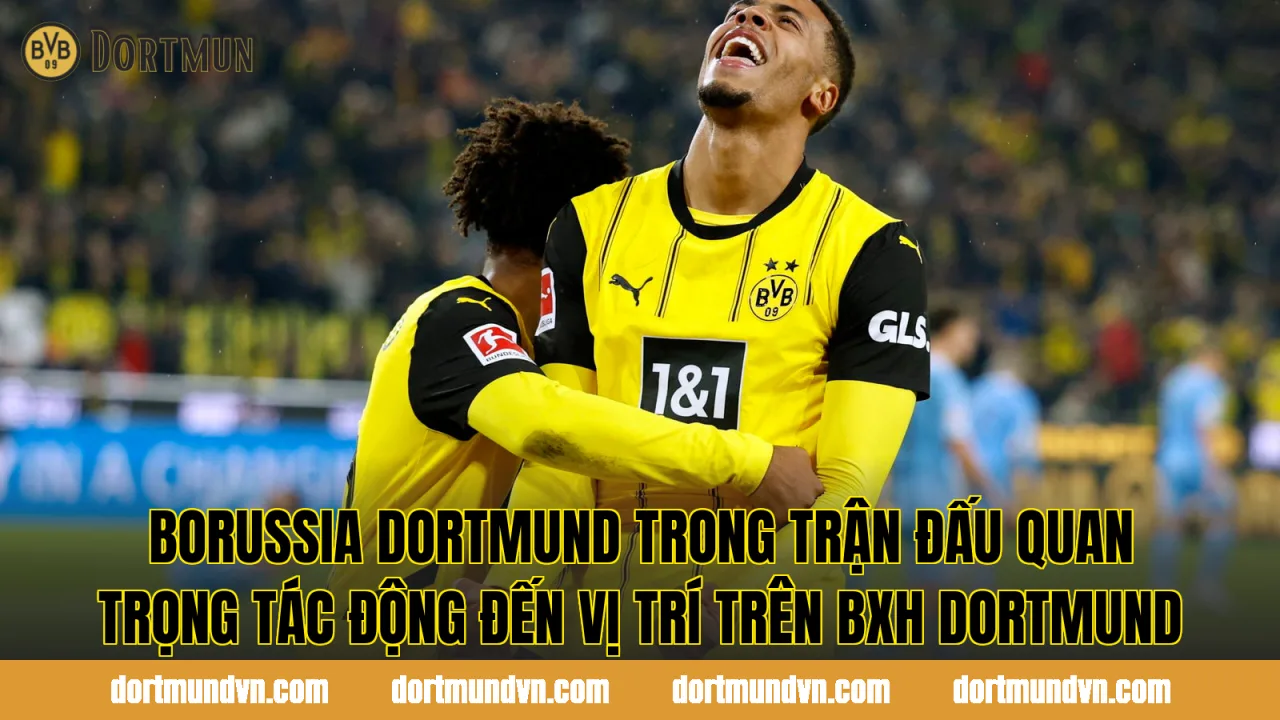 Borussia Dortmund trong trận đấu quan trọng tác động đến vị trí trên BXH Dortmund