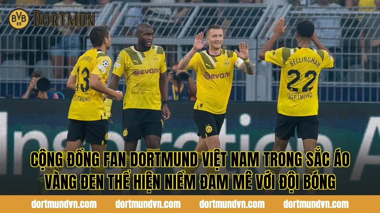 Cộng đồng fan Dortmund Việt Nam trong sắc áo vàng đen thể hiện niềm đam mê với đội bóng