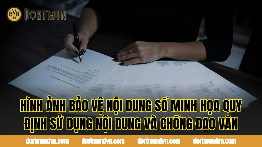 Hình ảnh bảo vệ nội dung số minh họa quy định sử dụng nội dung và chống đạo văn