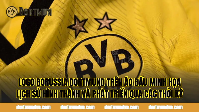 Logo Borussia Dortmund trên áo đấu minh họa lịch sử hình thành và phát triển qua các thời kỳ