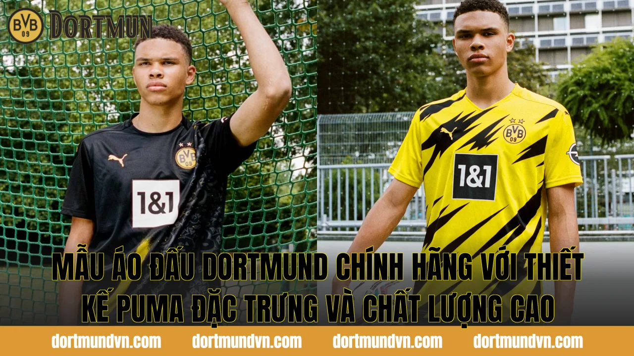 Mẫu áo đấu Dortmund chính hãng với thiết kế Puma đặc trưng và chất lượng cao