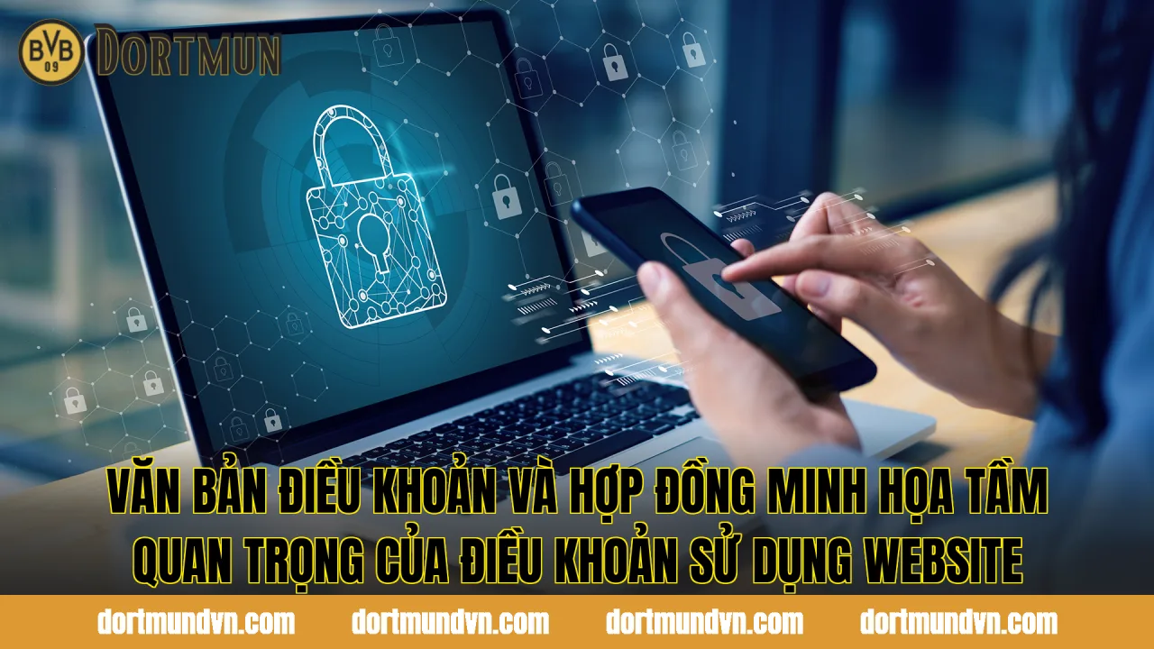 Văn bản điều khoản và hợp đồng minh họa tầm quan trọng của điều khoản sử dụng website