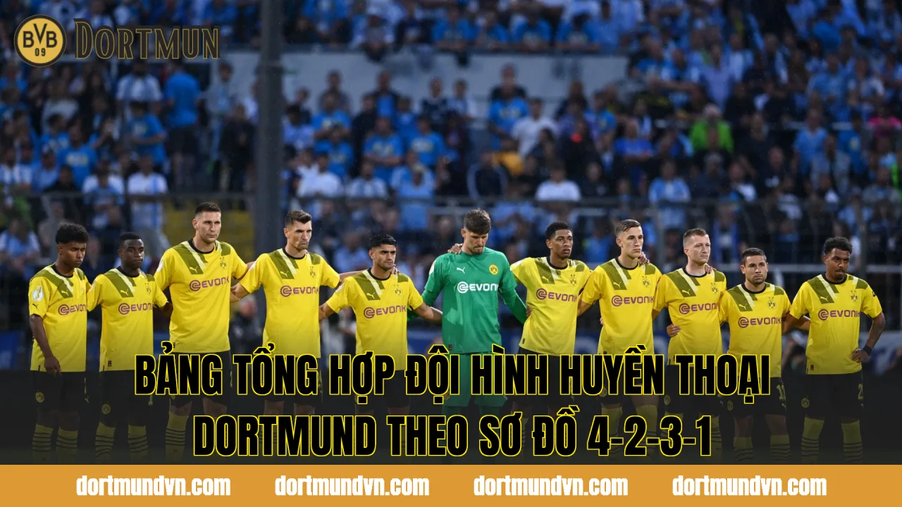 Bảng tổng hợp đội hình huyền thoại Dortmund theo sơ đồ 4-2-3-1