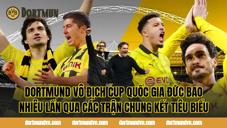 Dortmund vô địch cup quốc gia Đức bao nhiêu lần qua các trận chung kết tiêu biểu